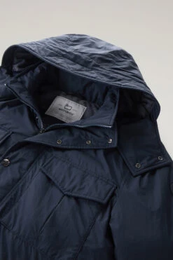Woolrich Giacca Field Aleutian In Nylon Taslan Con Cappuccio Removibile - Uomo - Blu -Offerta Economica Vestiario CFWOOU0855MRUT3077 3989 5