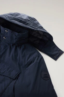 Woolrich Giacca Field Aleutian In Nylon Taslan Con Cappuccio Removibile - Uomo - Blu -Offerta Economica Vestiario CFWOOU0855MRUT3077 3989 6