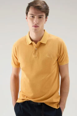 Woolrich Polo Mackinack Tinta In Capo In Piqué Di Cotone Elasticizzato - Uomo - Giallo -Offerta Economica Vestiario CFWOPO0035MRUT1483 2165 3