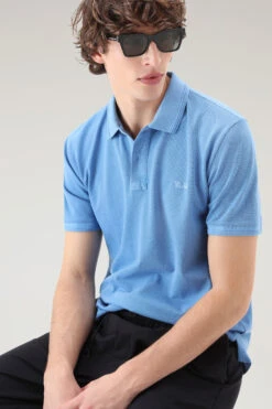 Woolrich Polo Mackinack Tinta In Capo In Piqué Di Cotone Elasticizzato - Uomo - Blu -Offerta Economica Vestiario CFWOPO0035MRUT1483 31066 3