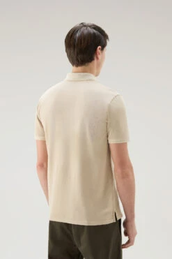Woolrich Polo Mackinack Tinta In Capo In Piqué Di Cotone Elasticizzato - Uomo - Beige -Offerta Economica Vestiario CFWOPO0035MRUT1483 4377 2