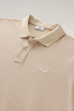 Woolrich Polo Mackinack Tinta In Capo In Piqué Di Cotone Elasticizzato - Uomo - Beige -Offerta Economica Vestiario CFWOPO0035MRUT1483 4377 5