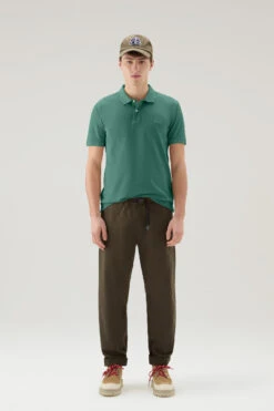 Woolrich Polo Mackinack Tinta In Capo In Piqué Di Cotone Elasticizzato - Uomo - Verde -Offerta Economica Vestiario CFWOPO0035MRUT1483 631 1