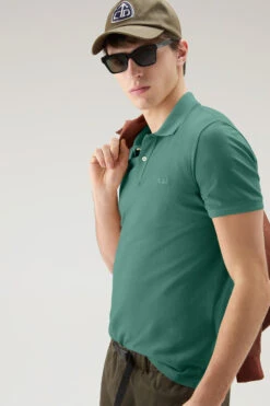 Woolrich Polo Mackinack Tinta In Capo In Piqué Di Cotone Elasticizzato - Uomo - Verde -Offerta Economica Vestiario CFWOPO0035MRUT1483 631 3