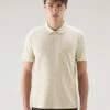 Woolrich Polo Mackinack Tinta In Capo In Piqué Di Cotone Elasticizzato - Uomo - Bianco