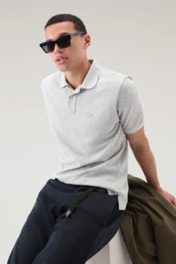 Woolrich Polo In Piqué Di Puro Cotone - Uomo - Grigio -Offerta Economica Vestiario CFWOPO0048MRUT2931 103 3
