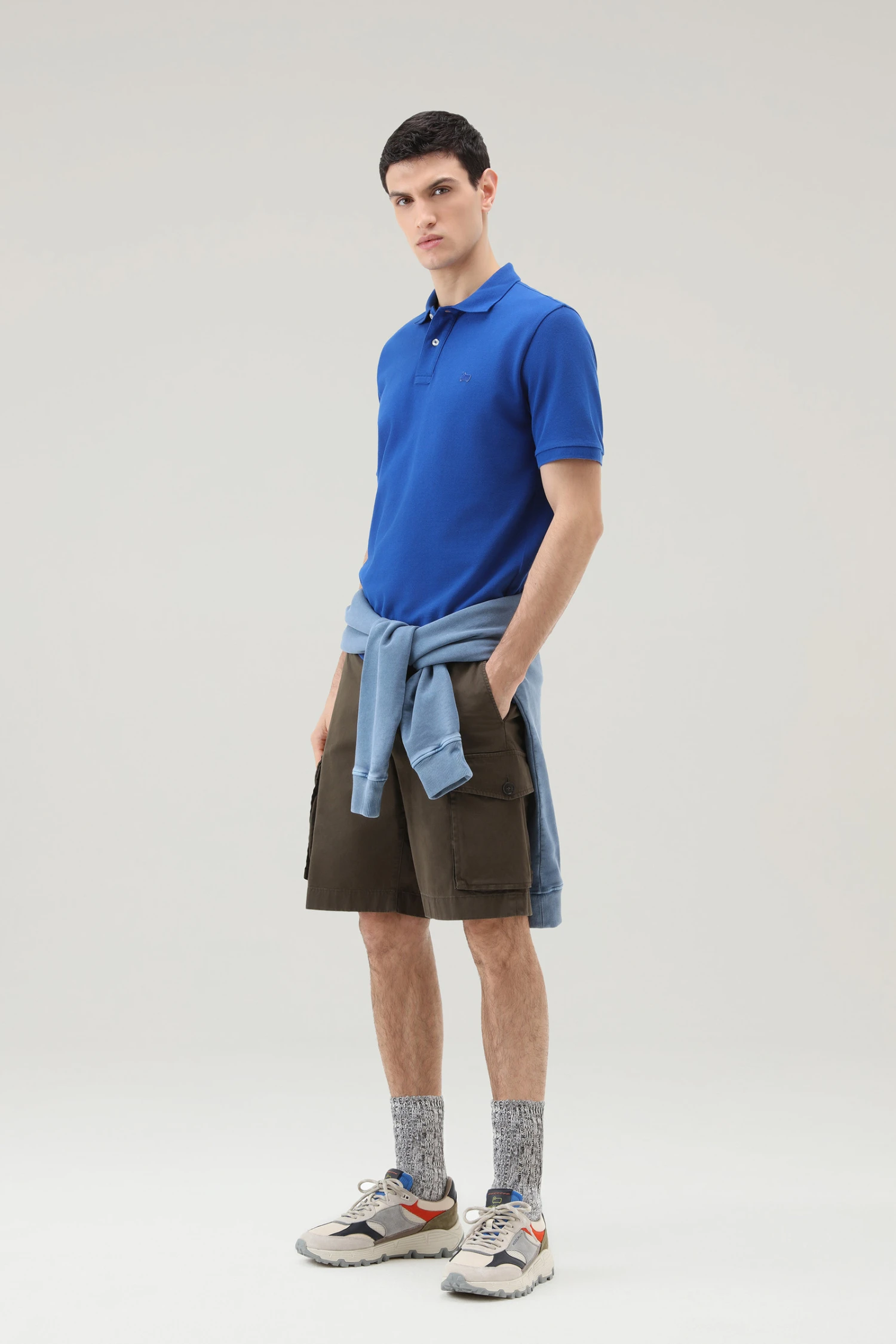 Woolrich Polo In Piqué Di Puro Cotone - Uomo - Blu 4 Woolrich Polo In Piqué Di Puro Cotone - Uomo - Blu - immagine 2