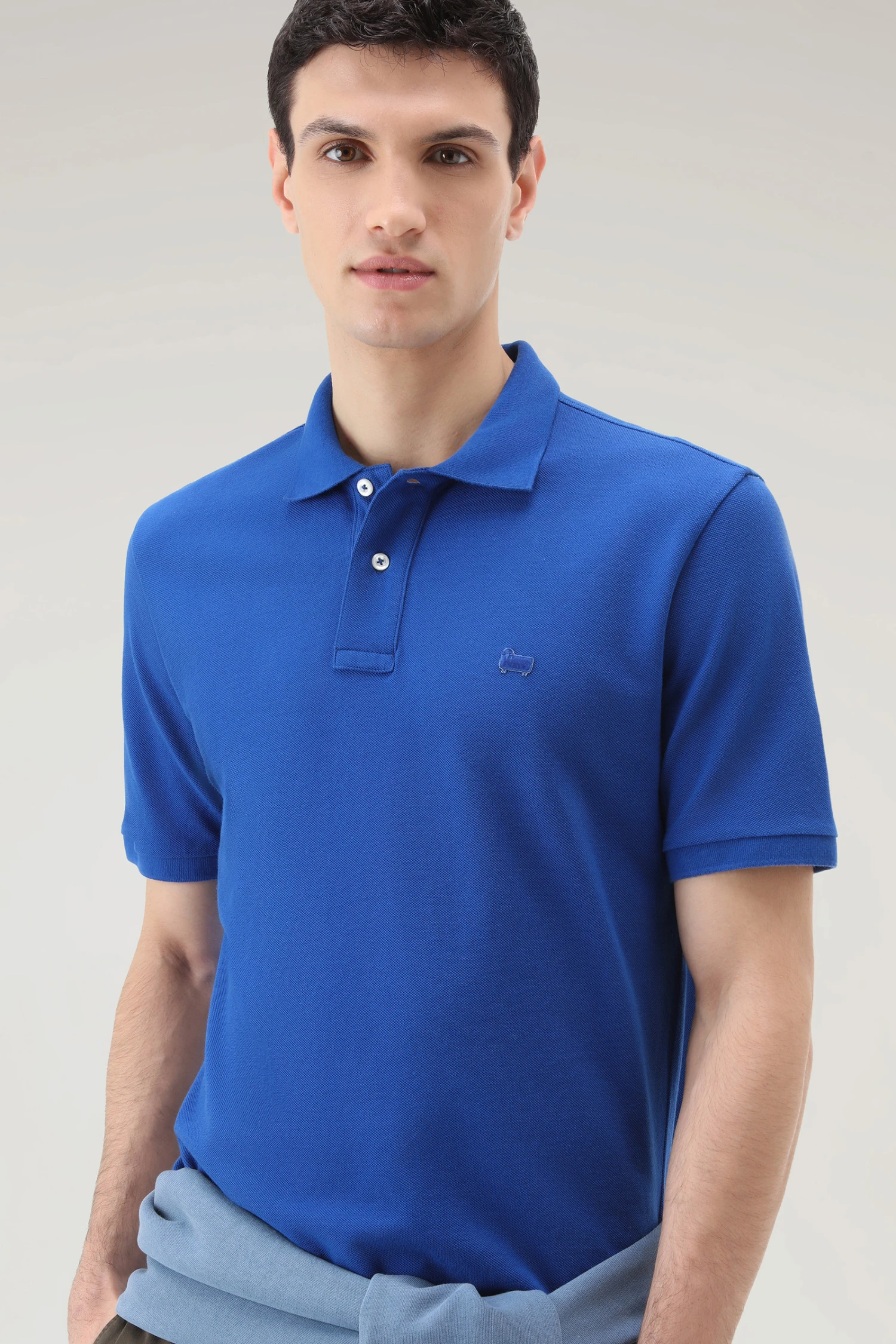 Woolrich Polo In Piqué Di Puro Cotone - Uomo - Blu 6 Woolrich Polo In Piqué Di Puro Cotone - Uomo - Blu - immagine 4