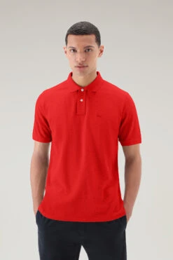 Woolrich Polo In Piqué Di Puro Cotone - Uomo - Rosso