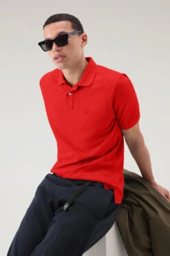 Woolrich Polo In Piqué Di Puro Cotone - Uomo - Rosso -Offerta Economica Vestiario CFWOPO0048MRUT2931 5405 3