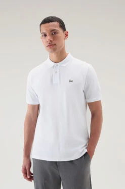 Woolrich Polo In Piqué Di Puro Cotone - Uomo - Bianco