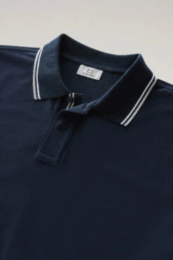Woolrich Polo Monterey In Piqué Di Cotone Elasticizzato - Uomo - Blu -Offerta Economica Vestiario CFWOPO0053MRUT2932 3989 5
