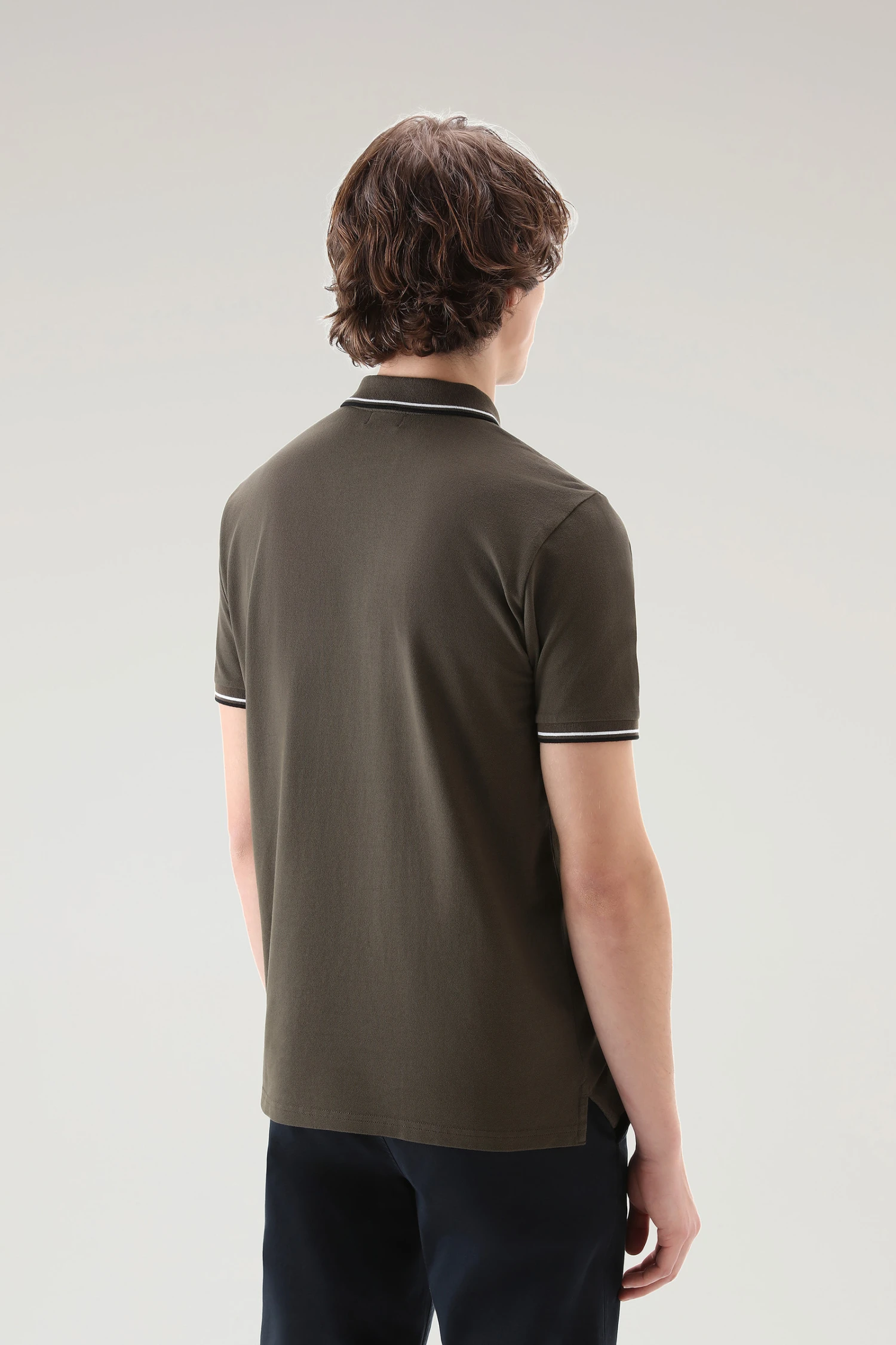 Woolrich Polo Monterey In Piqué Di Cotone Elasticizzato - Uomo - Verde 5 Woolrich Polo Monterey In Piqué Di Cotone Elasticizzato - Uomo - Verde - immagine 3