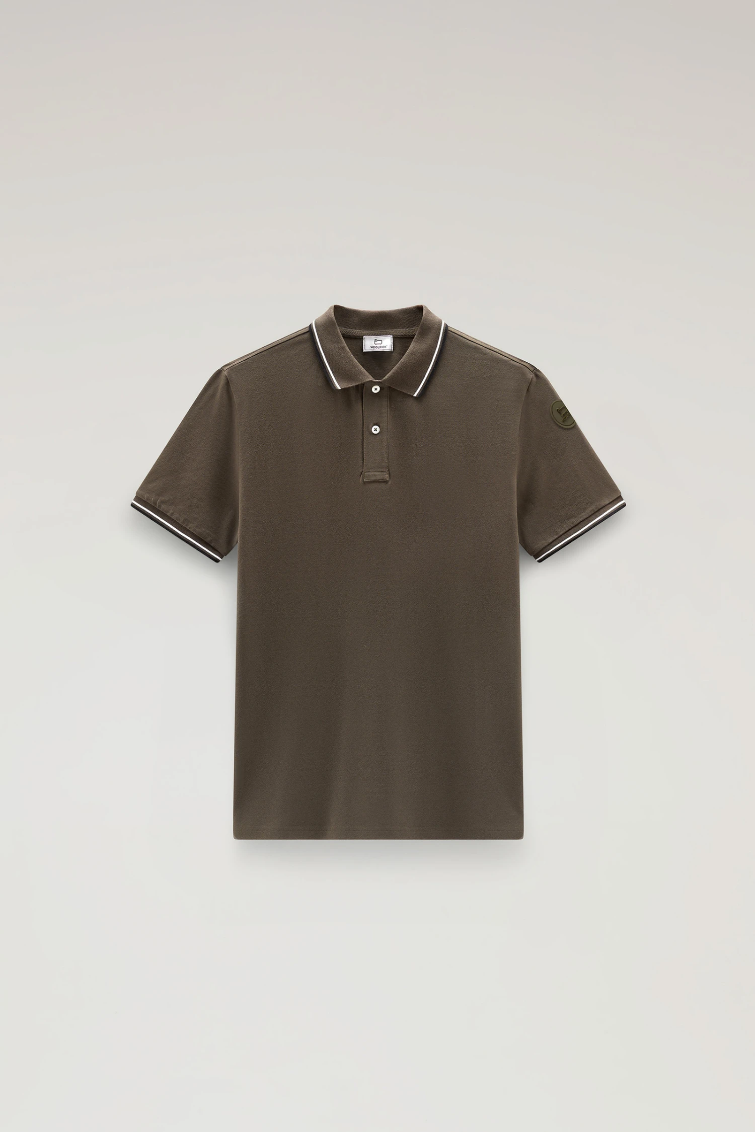 Woolrich Polo Monterey In Piqué Di Cotone Elasticizzato - Uomo - Verde 7 Woolrich Polo Monterey In Piqué Di Cotone Elasticizzato - Uomo - Verde - immagine 5