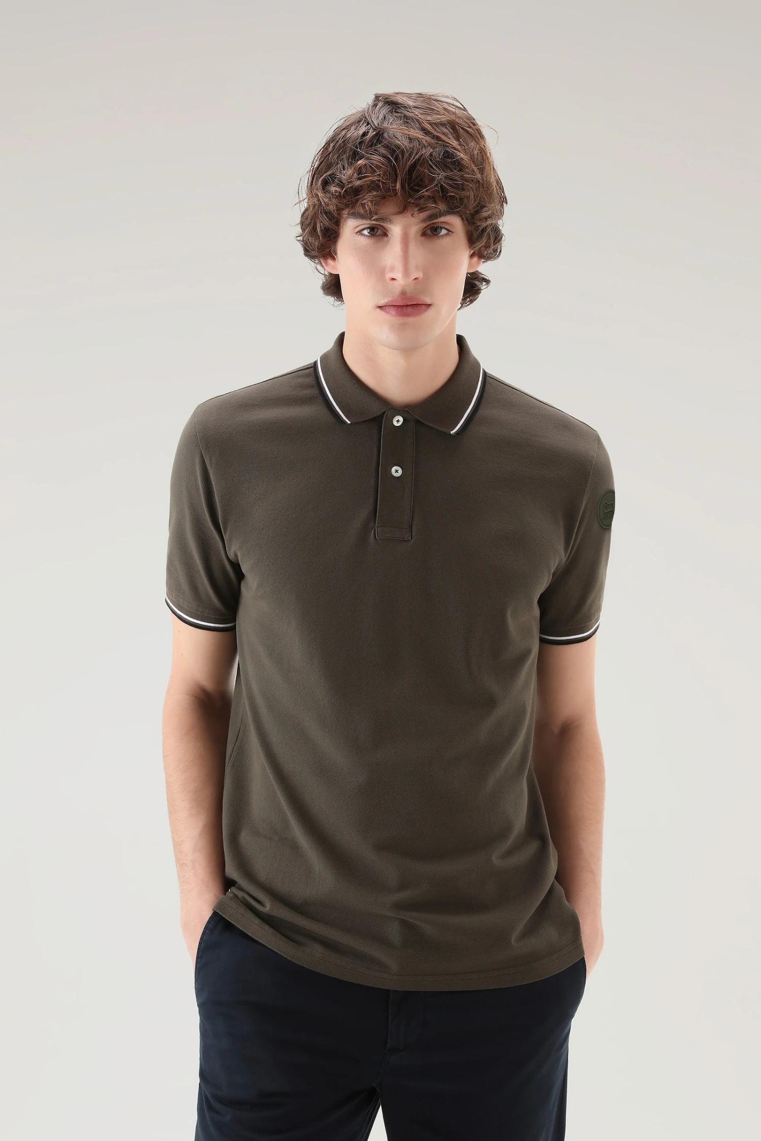 Woolrich Polo Monterey In Piqué Di Cotone Elasticizzato - Uomo - Verde 3 Woolrich Polo Monterey In Piqué Di Cotone Elasticizzato - Uomo - Verde