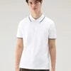 Woolrich Polo Monterey In Piqué Di Cotone Elasticizzato - Uomo - Bianco -Offerta Economica Vestiario CFWOPO0053MRUT2932 8041