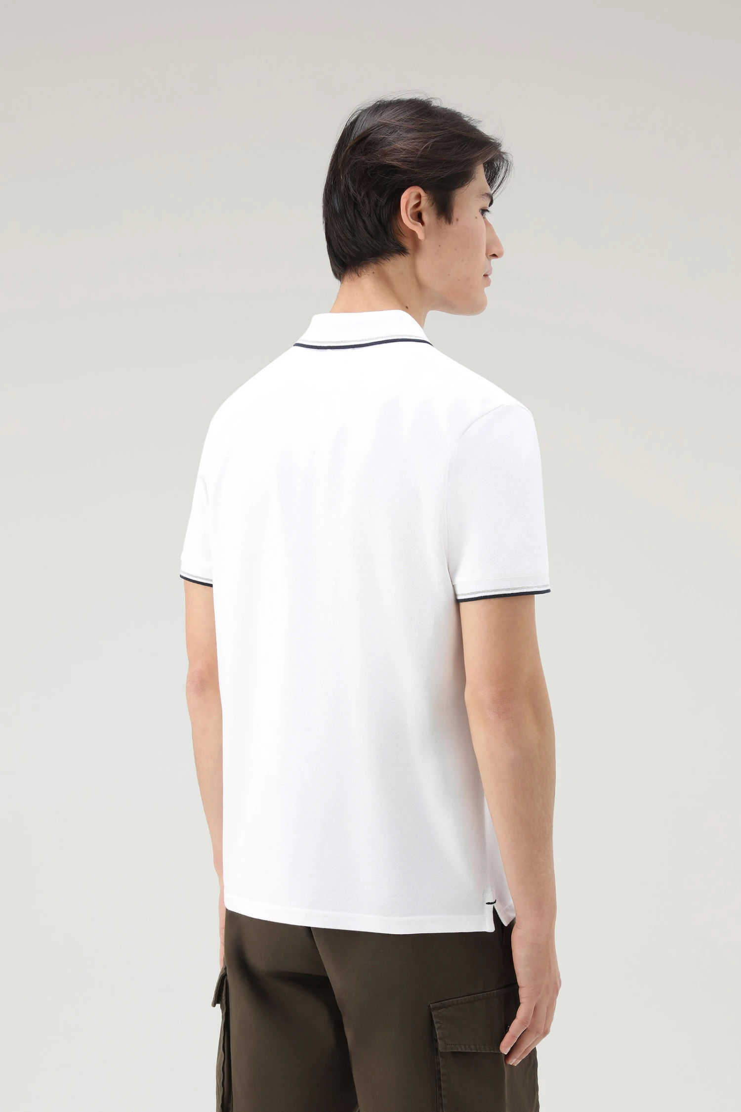 Woolrich Polo Monterey In Piqué Di Cotone Elasticizzato - Uomo - Bianco 5 Woolrich Polo Monterey In Piqué Di Cotone Elasticizzato - Uomo - Bianco - immagine 3