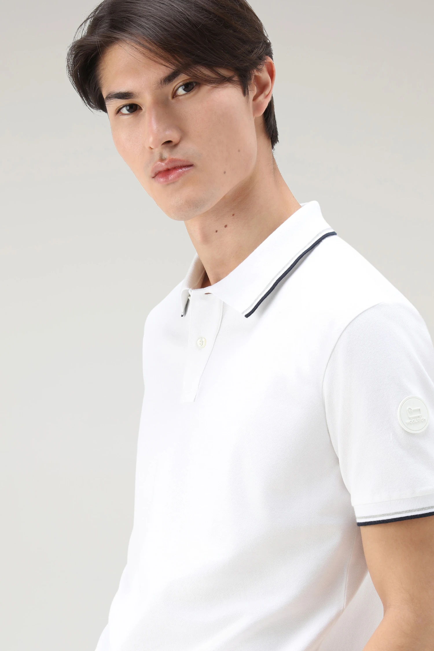 Woolrich Polo Monterey In Piqué Di Cotone Elasticizzato - Uomo - Bianco 6 Woolrich Polo Monterey In Piqué Di Cotone Elasticizzato - Uomo - Bianco - immagine 4