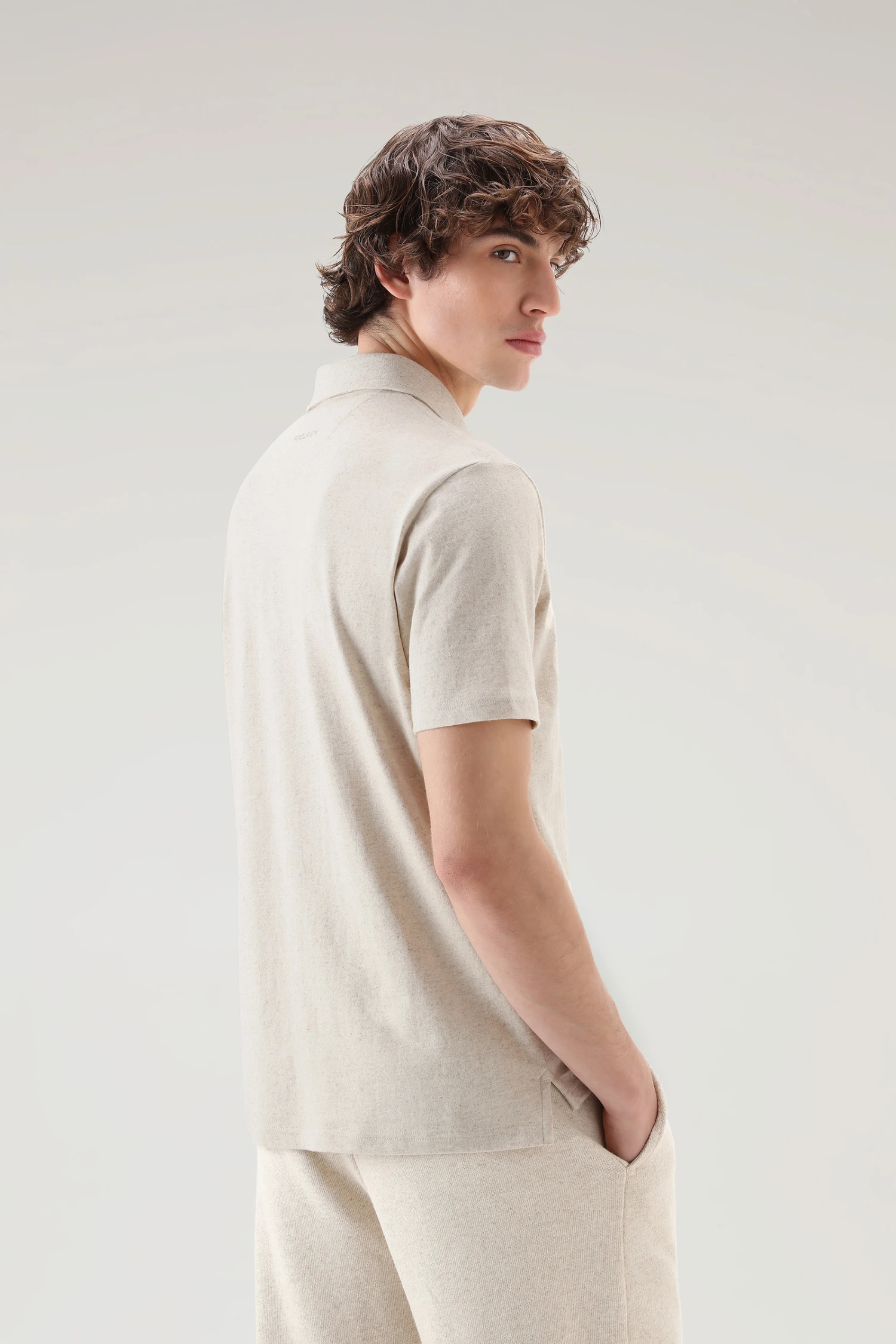 Woolrich Polo In Misto Cotone E Lino - Uomo - Beige 5 Woolrich Polo In Misto Cotone E Lino - Uomo - Beige - immagine 3