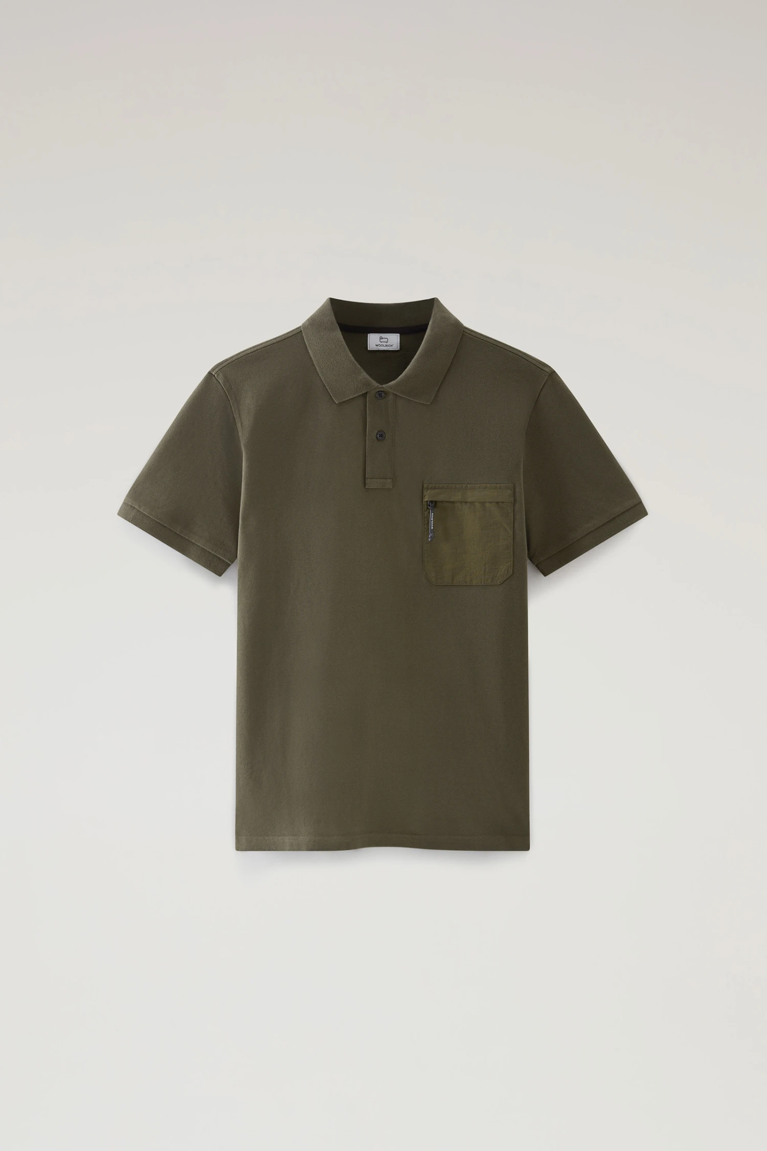 Woolrich Polo A Maniche Corte In Piqué Di Cotone Elasticizzato - Uomo - Verde 7 Woolrich Polo A Maniche Corte In Piqué Di Cotone Elasticizzato - Uomo - Verde - immagine 5