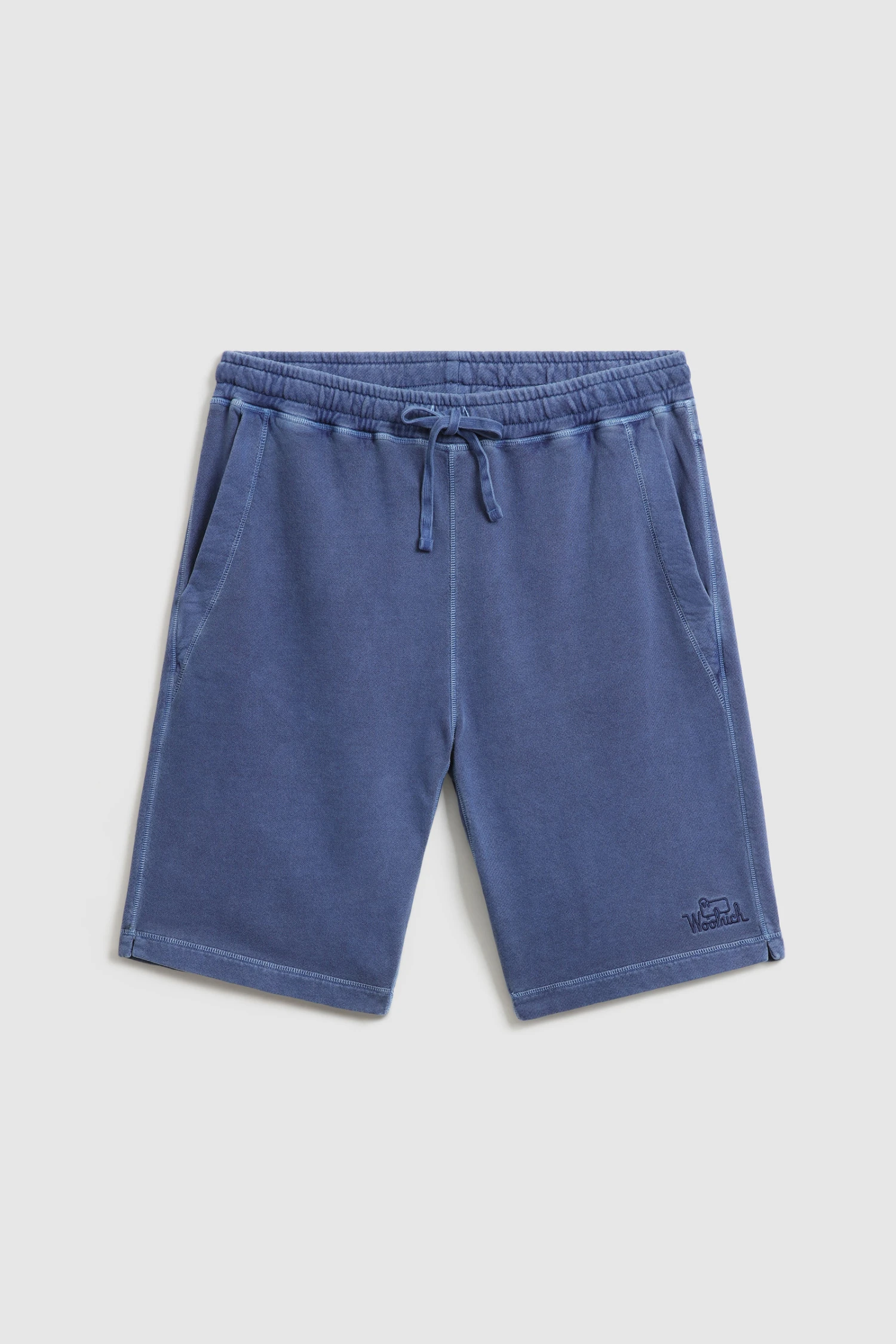 Woolrich Pantaloncini In Cotone Felpato Tinto In Capo - Uomo - Blu 6 Woolrich Pantaloncini In Cotone Felpato Tinto In Capo - Uomo - Blu - immagine 4