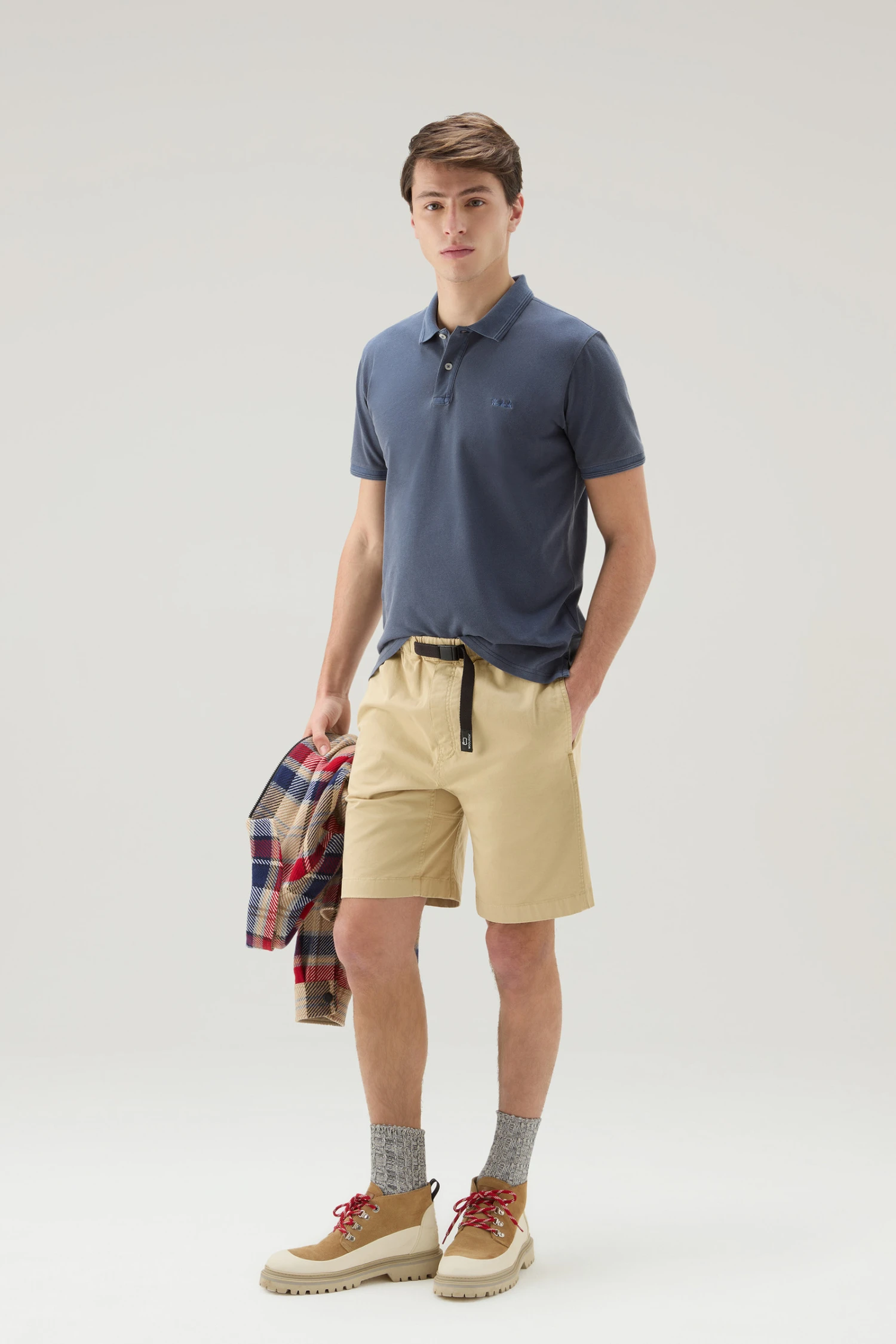 Woolrich Pantaloncini Chino Tinti In Capo In Cotone Elasticizzato - Uomo - Beige 4 Woolrich Pantaloncini Chino Tinti In Capo In Cotone Elasticizzato - Uomo - Beige - immagine 2