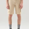 Woolrich Pantaloncini Cargo Tinti In Capo - Uomo - Beige