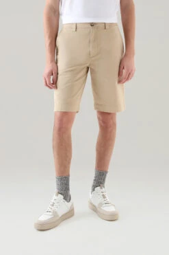Woolrich Pantaloncini Chino Tinti In Capo - Uomo - Beige