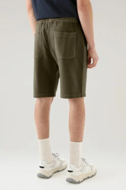 Woolrich Pantaloncini In Cotone Tinto In Capo - Uomo - Verde -Offerta Economica Vestiario CFWOSH0041MRUT2915 614 2