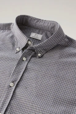 Woolrich Camicia A Quadri In Puro Fresco Lana Vergine Merino - Uomo - Blu -Offerta Economica Vestiario CFWOSI0084MRUT2999 30032 5