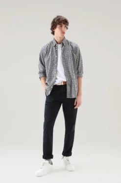 Woolrich Camicia A Quadri In Puro Fresco Lana Vergine Merino - Uomo - Blu -Offerta Economica Vestiario CFWOSI0084MRUT2999 3982 1