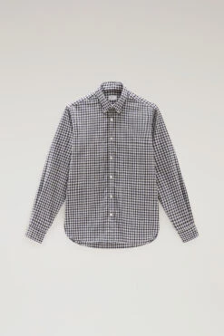 Woolrich Camicia A Quadri In Puro Fresco Lana Vergine Merino - Uomo - Blu -Offerta Economica Vestiario CFWOSI0084MRUT2999 3982 4