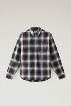 Woolrich Camicia Madras A Quadri In Flanella Leggera - Uomo - Grigio -Offerta Economica Vestiario CFWOSI0089MRUT3180 1840 4