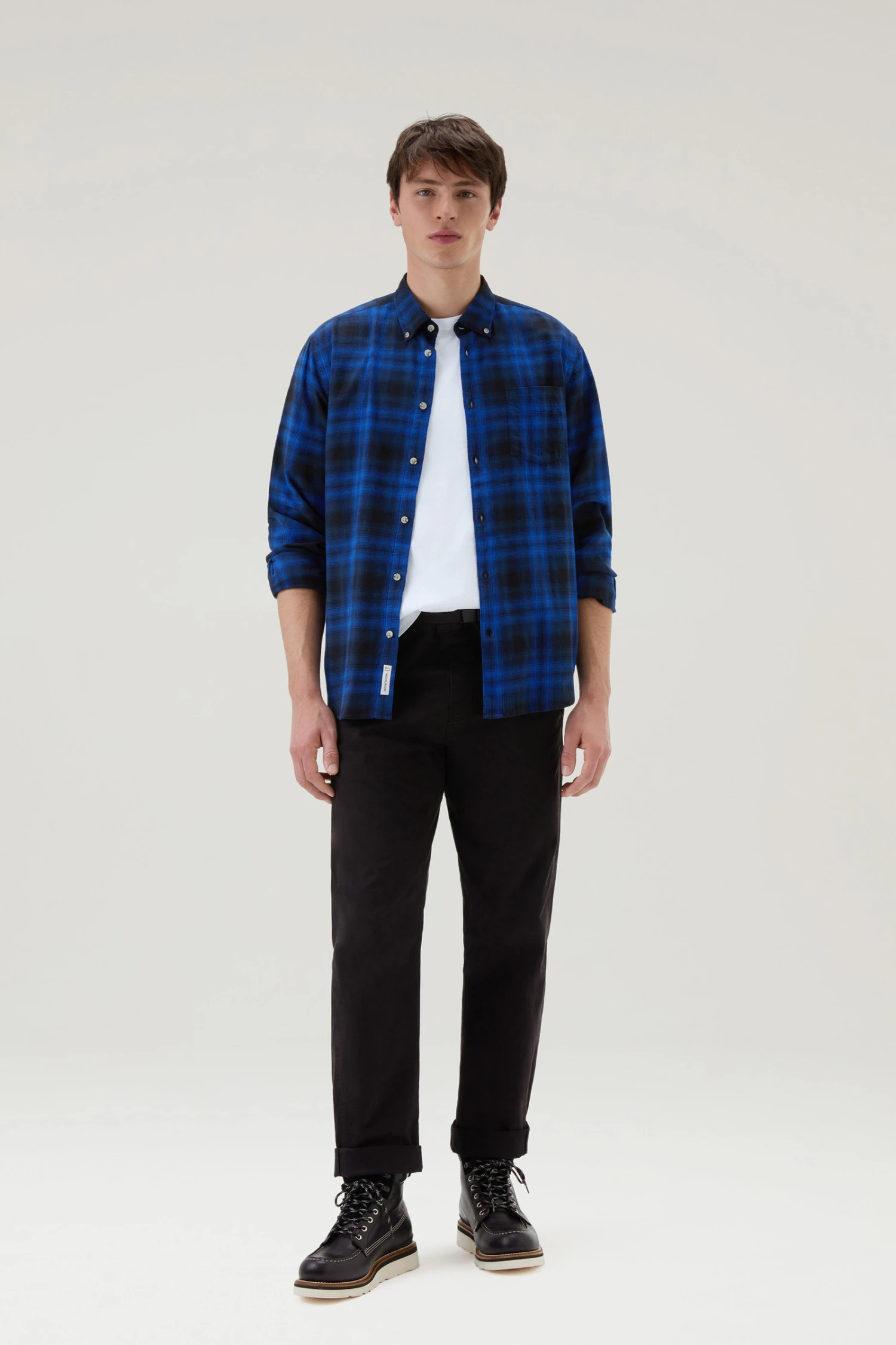 Woolrich Camicia Madras A Quadri In Flanella Leggera - Uomo - Blu 4 Woolrich Camicia Madras A Quadri In Flanella Leggera - Uomo - Blu - immagine 2