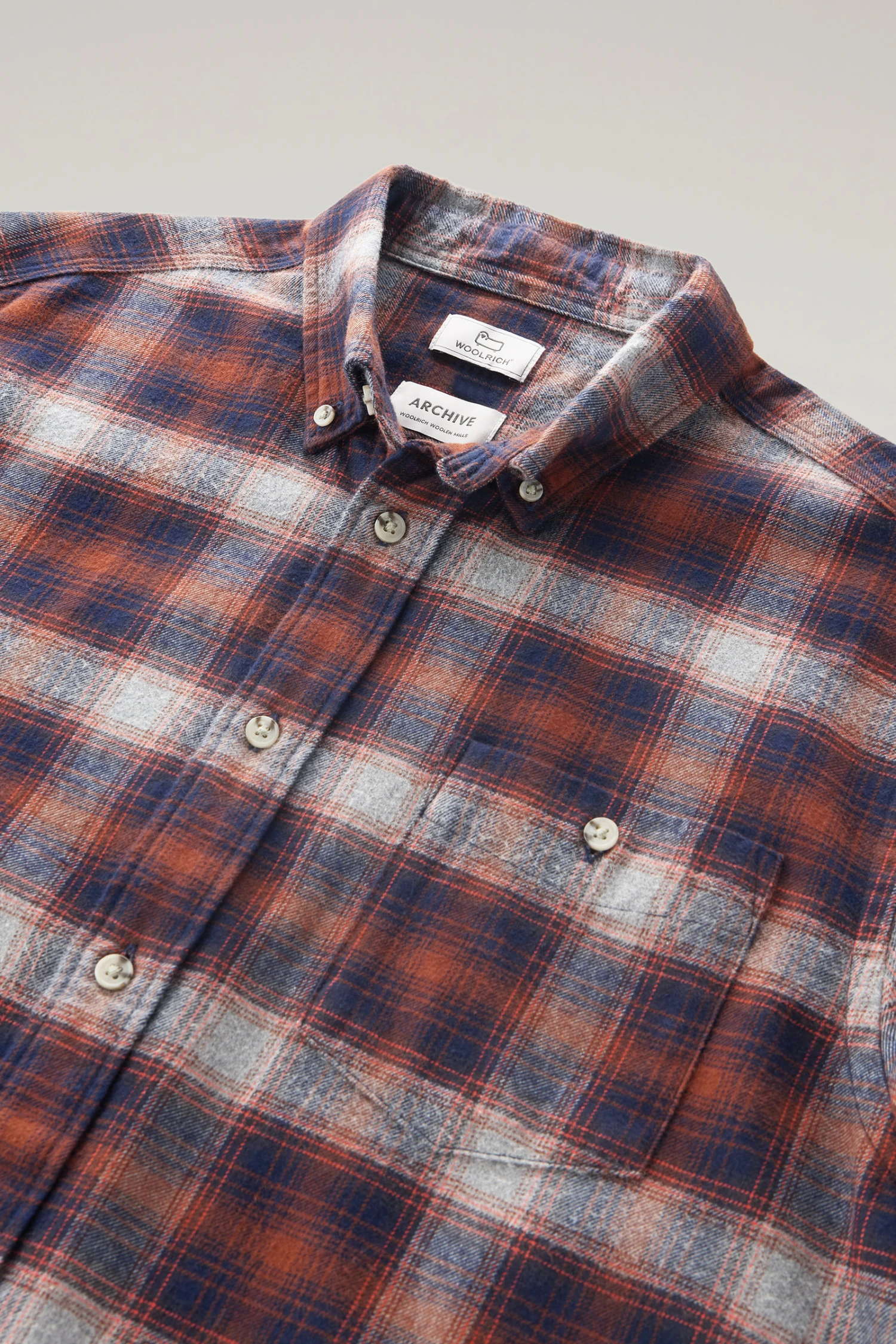 Woolrich Camicia Traditional A Quadri In Flanella - Uomo - Arancione 8 Woolrich Camicia Traditional A Quadri In Flanella - Uomo - Arancione - immagine 6