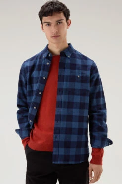 Woolrich Camicia Traditional A Quadri In Flanella - Uomo - Blu -Offerta Economica Vestiario CFWOSI0090MRUT3104 30037 3