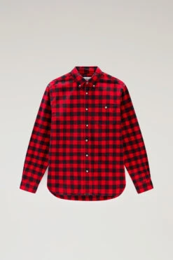 Woolrich Camicia Traditional A Quadri In Flanella - Uomo - Rosso