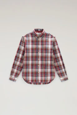 Woolrich Camicia Madras A Quadri In Popline Di Puro Cotone - Uomo - Rosso -Offerta Economica Vestiario CFWOSI0100MRUT3344 5489 4