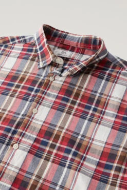 Woolrich Camicia Madras A Quadri In Popline Di Puro Cotone - Uomo - Rosso -Offerta Economica Vestiario CFWOSI0100MRUT3344 5489 5