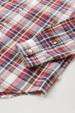 Woolrich Camicia Madras A Quadri In Popline Di Puro Cotone - Uomo - Rosso -Offerta Economica Vestiario CFWOSI0100MRUT3344 5489 6