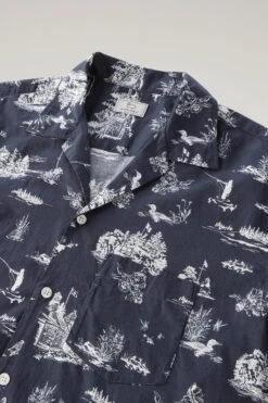 Woolrich Camicia Zavikon A Maniche Corte - Uomo - Blu -Offerta Economica Vestiario CFWOSI0104MRUT2912 3989 5