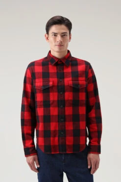 Woolrich Camicia Oxbow A Quadri In Flanella - Uomo - Rosso