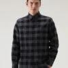 Woolrich Camicia Trout Run A Quadri In Flanella - Uomo - Nero -Offerta Economica Vestiario CFWOSI0107MRUT3104 1084
