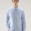 Woolrich Camicia A Righe In Misto Lino E Cotone - Uomo - Blu 2 Woolrich Camicia A Righe In Misto Lino E Cotone - Uomo - Blu -Offerta Economica Vestiario CFWOSI0109MRUT3377 3145