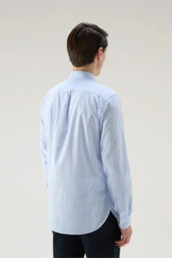Woolrich Camicia A Righe In Misto Lino E Cotone - Uomo - Blu -Offerta Economica Vestiario CFWOSI0109MRUT3377 3145 2