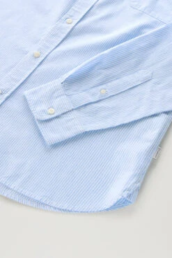 Woolrich Camicia A Righe In Misto Lino E Cotone - Uomo - Blu -Offerta Economica Vestiario CFWOSI0109MRUT3377 3145 6