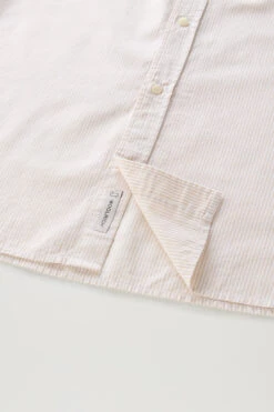 Woolrich Camicia A Righe In Misto Lino E Cotone - Uomo - Beige -Offerta Economica Vestiario CFWOSI0109MRUT3377 4384 7