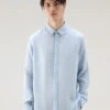 Woolrich Camicia In Puro Lino Tinta In Capo - Uomo - Blu 1 Woolrich Camicia In Puro Lino Tinta In Capo - Uomo - Blu -Offerta Economica Vestiario CFWOSI0113MRUT3372 30052