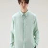 Woolrich Camicia In Puro Lino Tinta In Capo - Uomo - Verde 2 Woolrich Camicia In Puro Lino Tinta In Capo - Uomo - Verde -Offerta Economica Vestiario CFWOSI0113MRUT3372 6585
