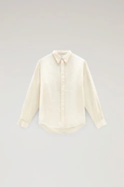 Woolrich Camicia In Puro Lino Tinta In Capo - Uomo - Bianco -Offerta Economica Vestiario CFWOSI0113MRUT3372 8743 4